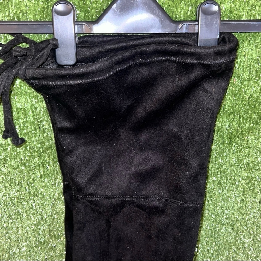 Black Suede Thigh High Wedged boots. Size 8 wide - Picture 3 of 7